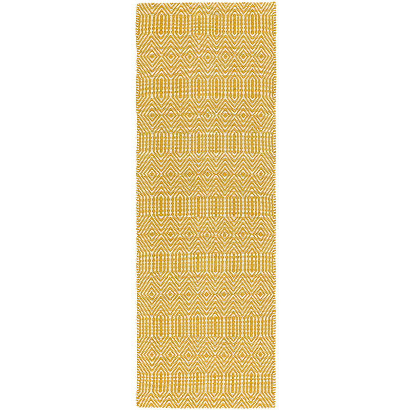 Sloan ethnic flatweave runner, 66 x 200cm, mustard