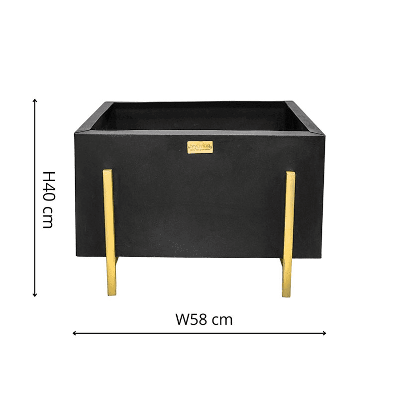 Orion Firebowl, H40 x W62cm, Black/Gold