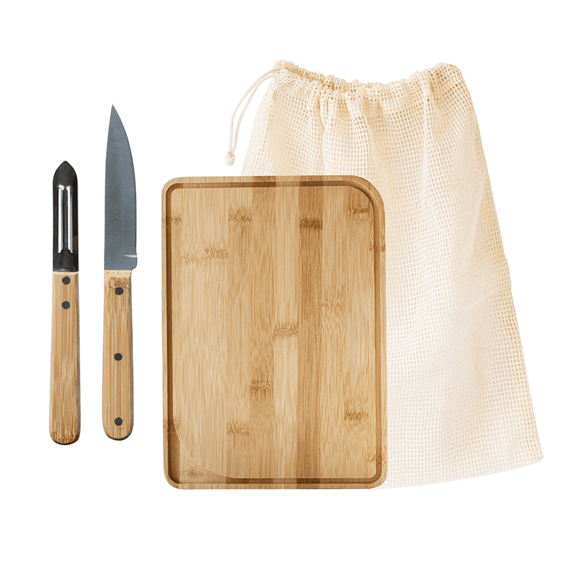 Chef Set Chopping Board, 28 x 20cm, Natural