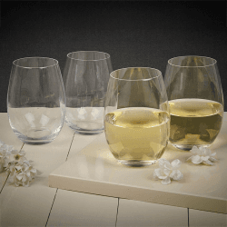 Image showing the Julie Set of 4 Stemless Wine Glasses, 584ml, Clear product.