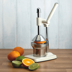 Image showing the Living Nostalgia Heavy duty lever arm juicer, Cream product.