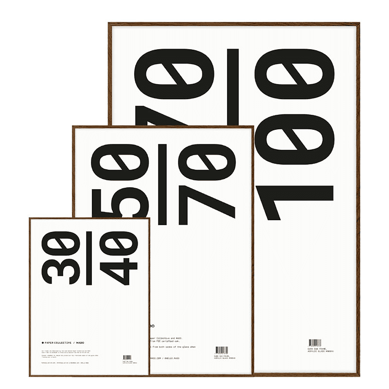 Timber Poster Frame with Acrylic Glass, 50 x 70cm, Dark Oak