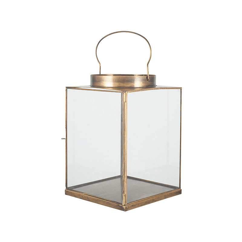 Metal Lantern, H26cm, Antique Brass