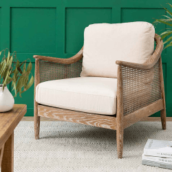 Image showing the Templecombe Rattan Armchair, Oatmeal product.