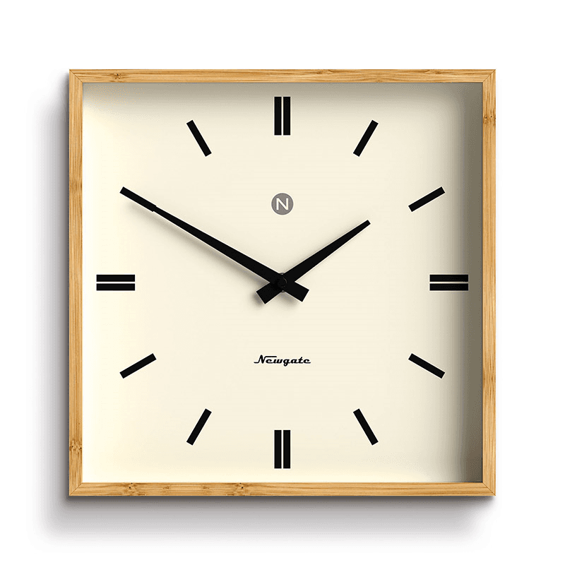 Fiji Wall Clock Moped Dial, 30cm, Light Bamboo