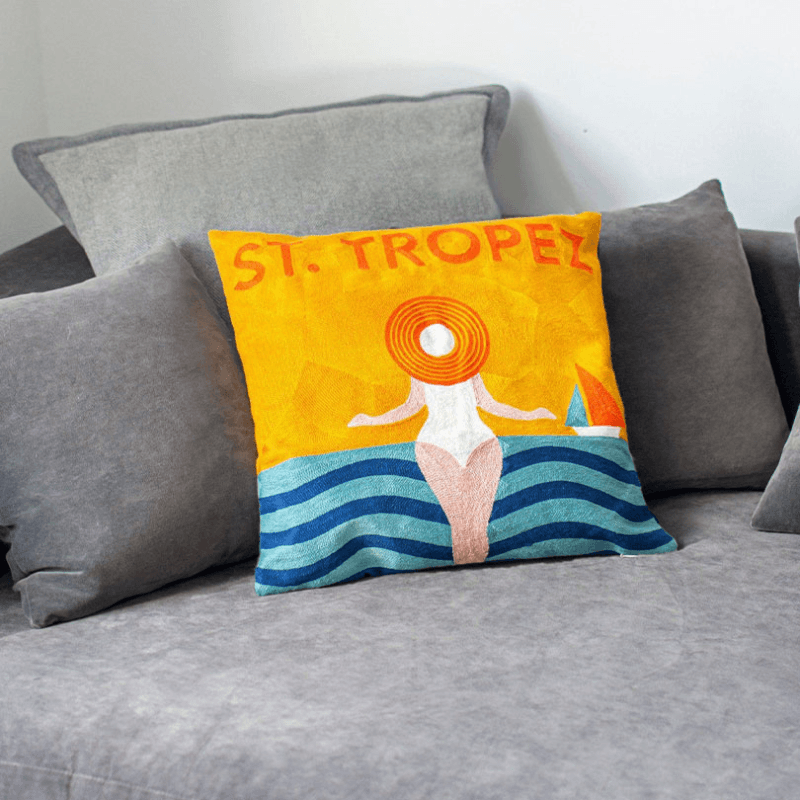 St Tropez Cushion, 45 x 45cm, Orange