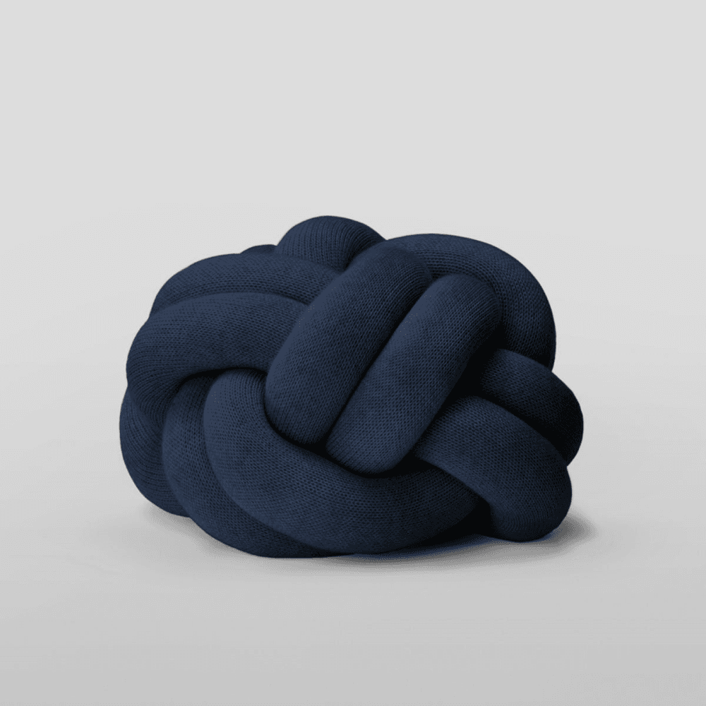 Knot Cushion, 30 x 30 x 15cm, navy