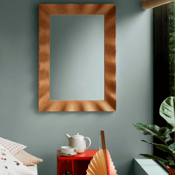 Image showing the Wavy Mirror, 100 x 70cm, Natural product.