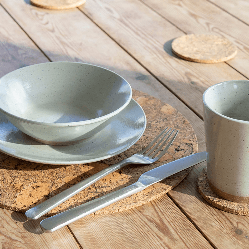 Cork Set of 4 Coasters, D10cm, Natural