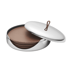 Image showing the Sky Set of 4 coasters, H6 x Dia12cm, Stainless Steel product.