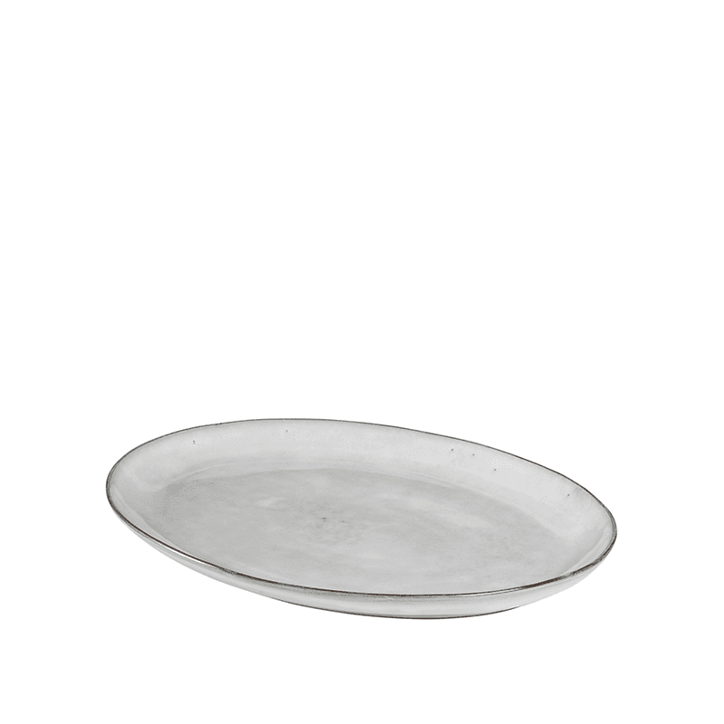 Nordic Sand Oval Plate, 35.5cm, Natural
