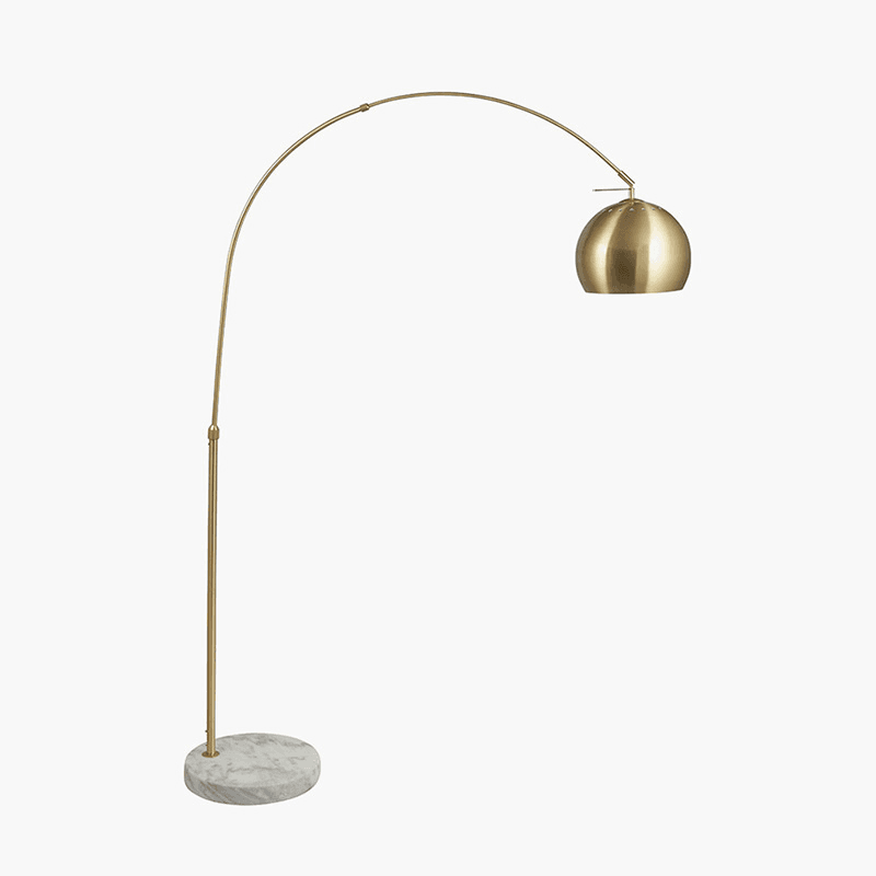 Feliciani Floor Lamp, H175cm, Brushed Brass and White Marble