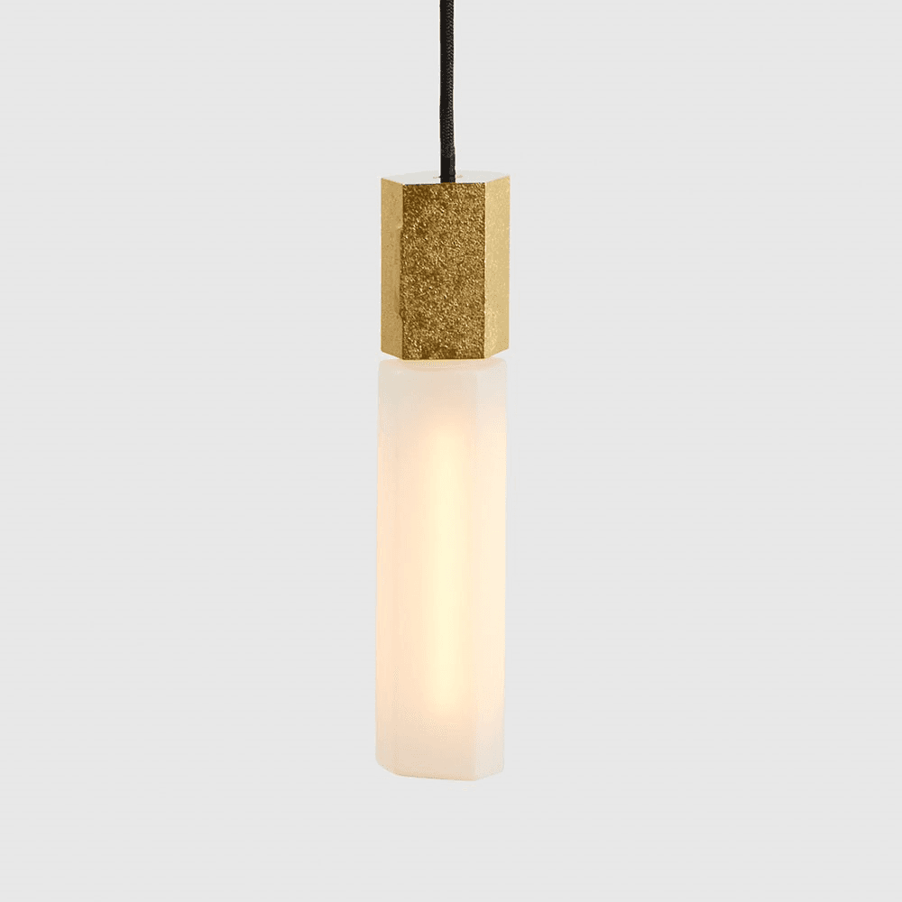 Basalt Single pendant & bulb, L300 x D5 cm, Brass
