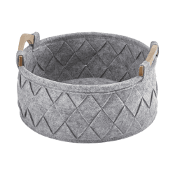 Image showing the Amy Small storage basket, 33 x 17.5cm - 7L, Grey product.