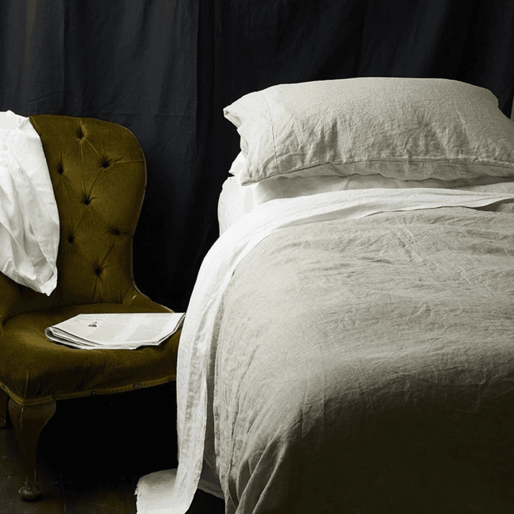 Oatmeal Linen Duvet Cover, Double
