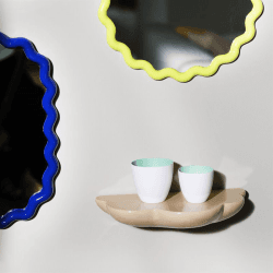 Image showing the Zigzag Mirror, D40cm, Blue product.