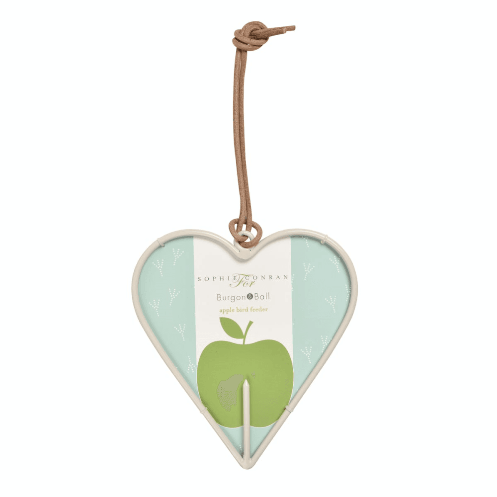 Apple Bird Feeder, Heart, White/Blue