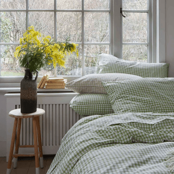 Image showing the Gingham Check Pillowcase Pair, Pear product.