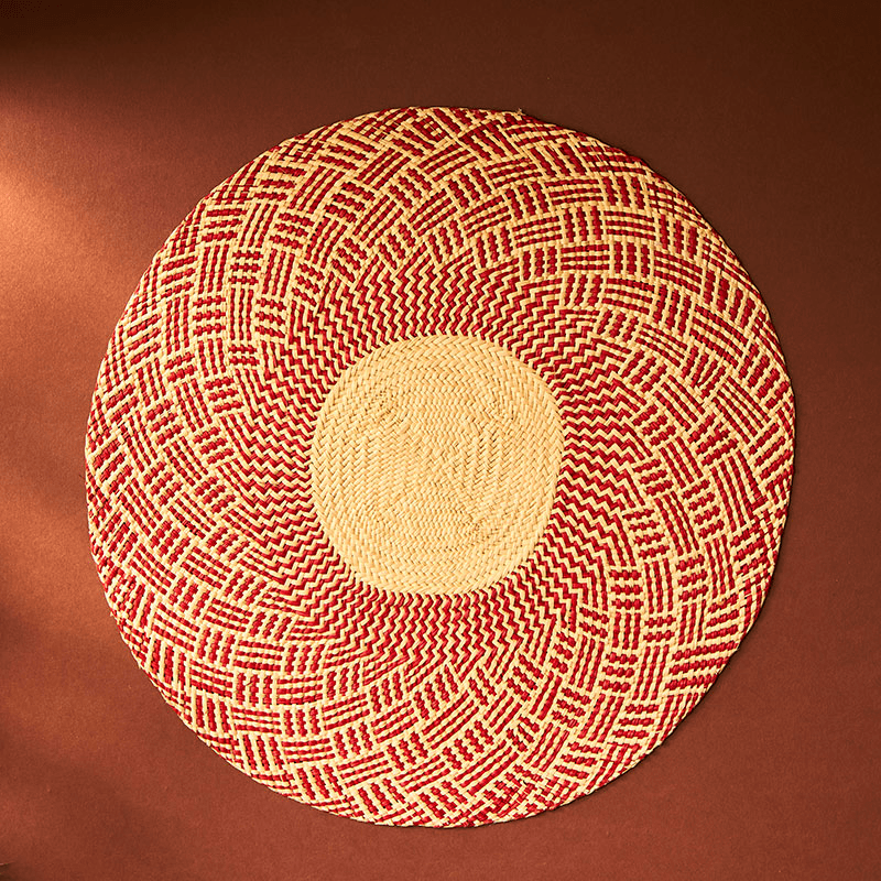 Nariño Set of 2 Woven Placemats, D39cm, Scarlet Red