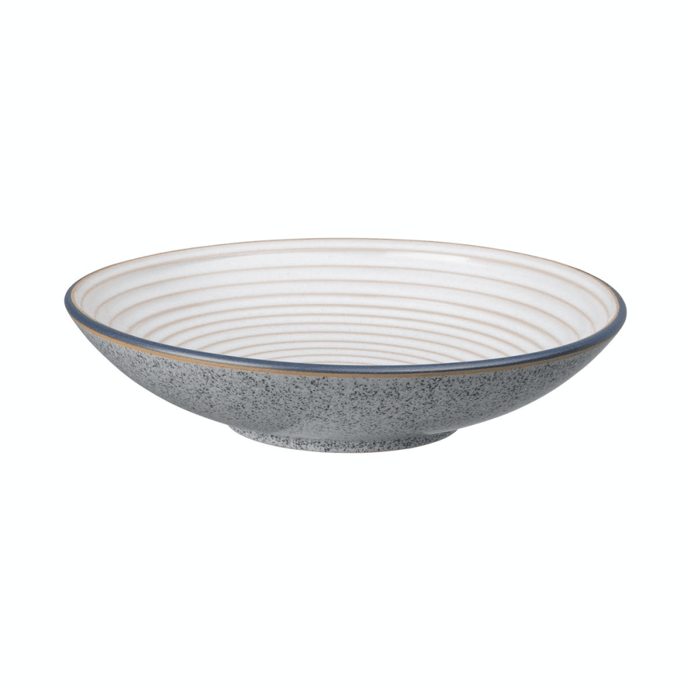 Studio Grey Large ridged bowl, 31 x 7cm, Grey/White