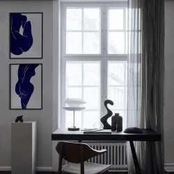 Image showing the Linocut II Framed Print, 30 x 40cm, White product.