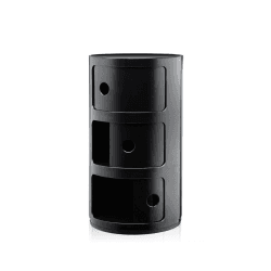 Image showing the Componibili 3 door cabinet, H59 x W32 x D32 cm, Black product.