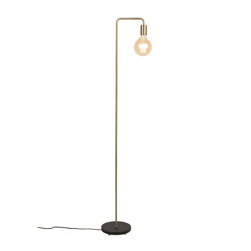 Junction Floor Lamp, H150cm, Brass & Dark wood