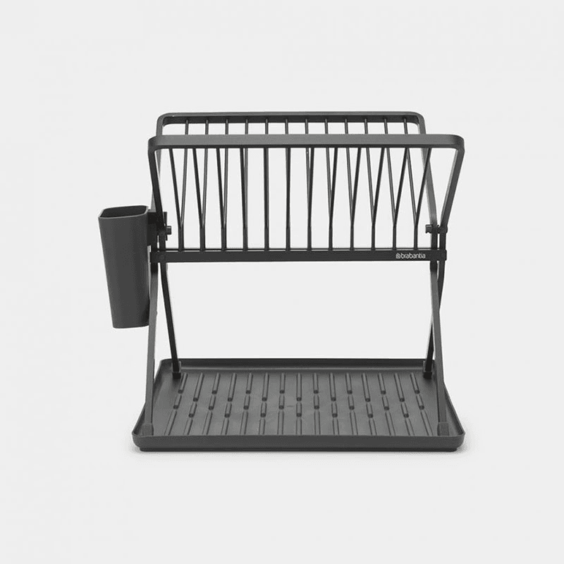 SinkSide Foldable Dish Drying Rack, Small, Dark Grey