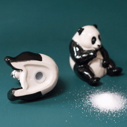 Image showing the Panda Salt & Pepper Shakers, H9cm, Black/White product.