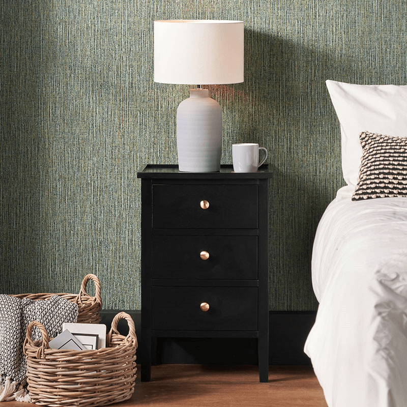 Chelmsford Bedside Table, Satin Black