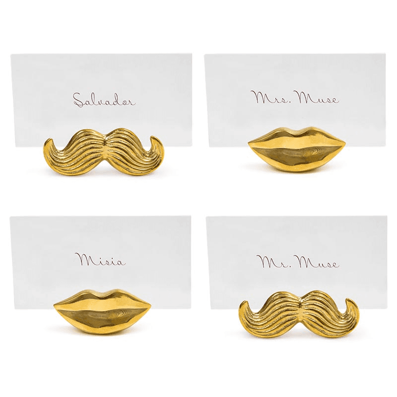 Mr & Mrs Muse Set of 4 Place Card Holders, Gold