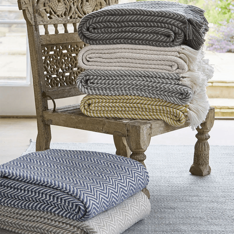 Herringbone Blanket, 250cm x 130cm, Navy