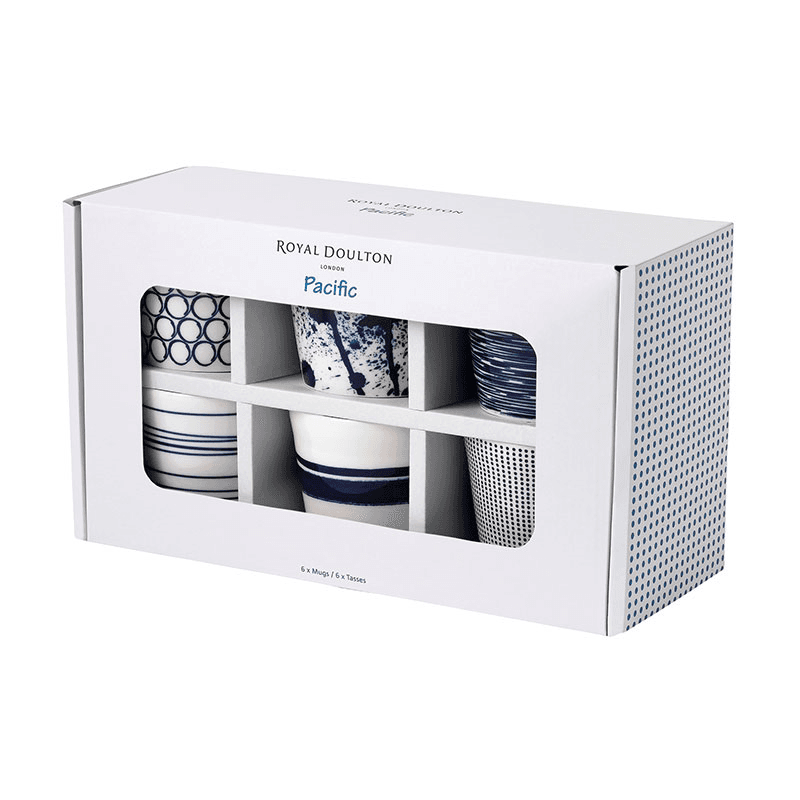 Pacific Set of 6 mugs, 45cl, Assorted