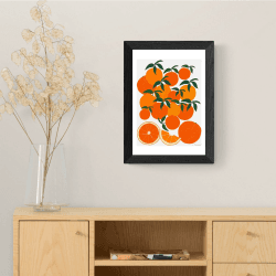 Image showing the Leah Simpson, Orange Harvest Framed Art Print, Black product.