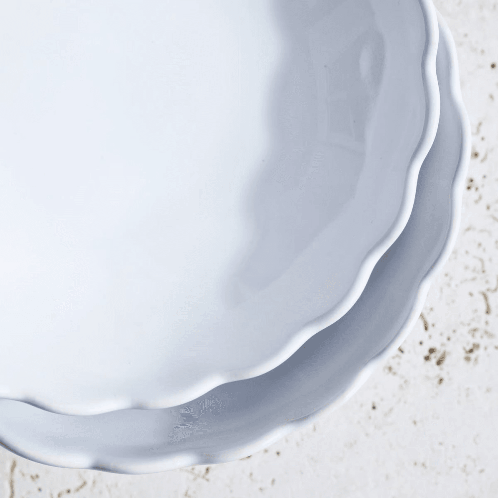 Portobello Scalloped Bowls, Set of 2, White
