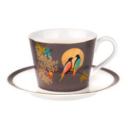 Image showing the Chelsea Collection Teacup and saucer, 20cl, dark grey product.