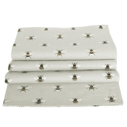 Image showing the Bees Linen Table Runner, 35 x 280cm, Natural, Yellow product.