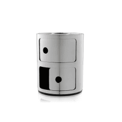Image showing the Componibili, 2 Door Cabinet, Chrome, Silver product.