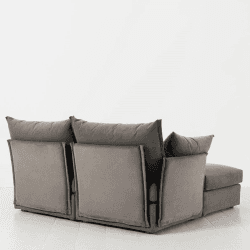 Image showing the Model 06 Velvet 2 Seater Sofa With Chaise, Elephant product.