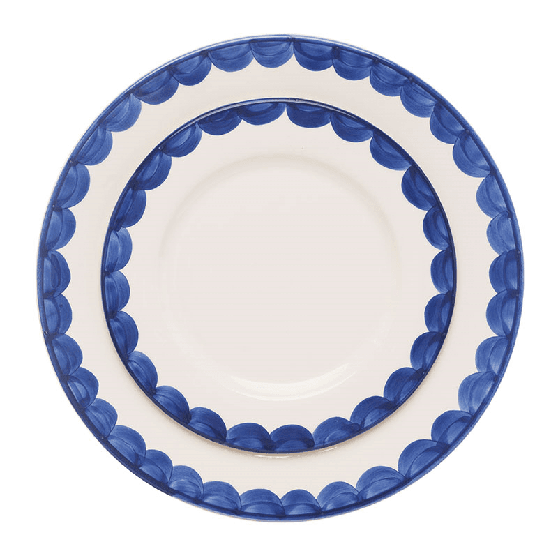 Scallop Set of 2 Dinner Plates, D28cm, Blue