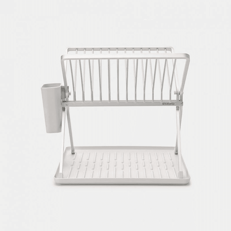 SinkSide Foldable Dish Drying Rack, Small, Light Grey