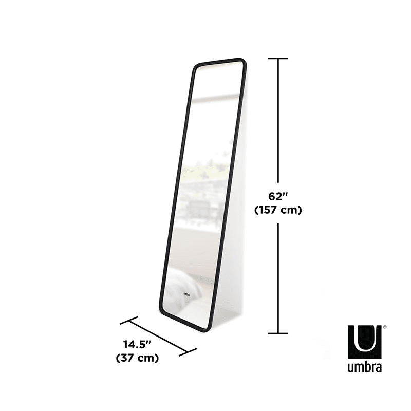 Hub Leaning Mirror, 37 x 157cm, Black