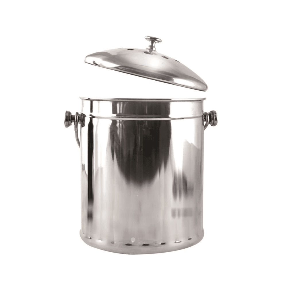 Deluxe compost pail, 28 x 17cm - 4.4 litre, Silver
