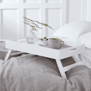 Image showing the Breakfast in Bed Tray, Matte White product.