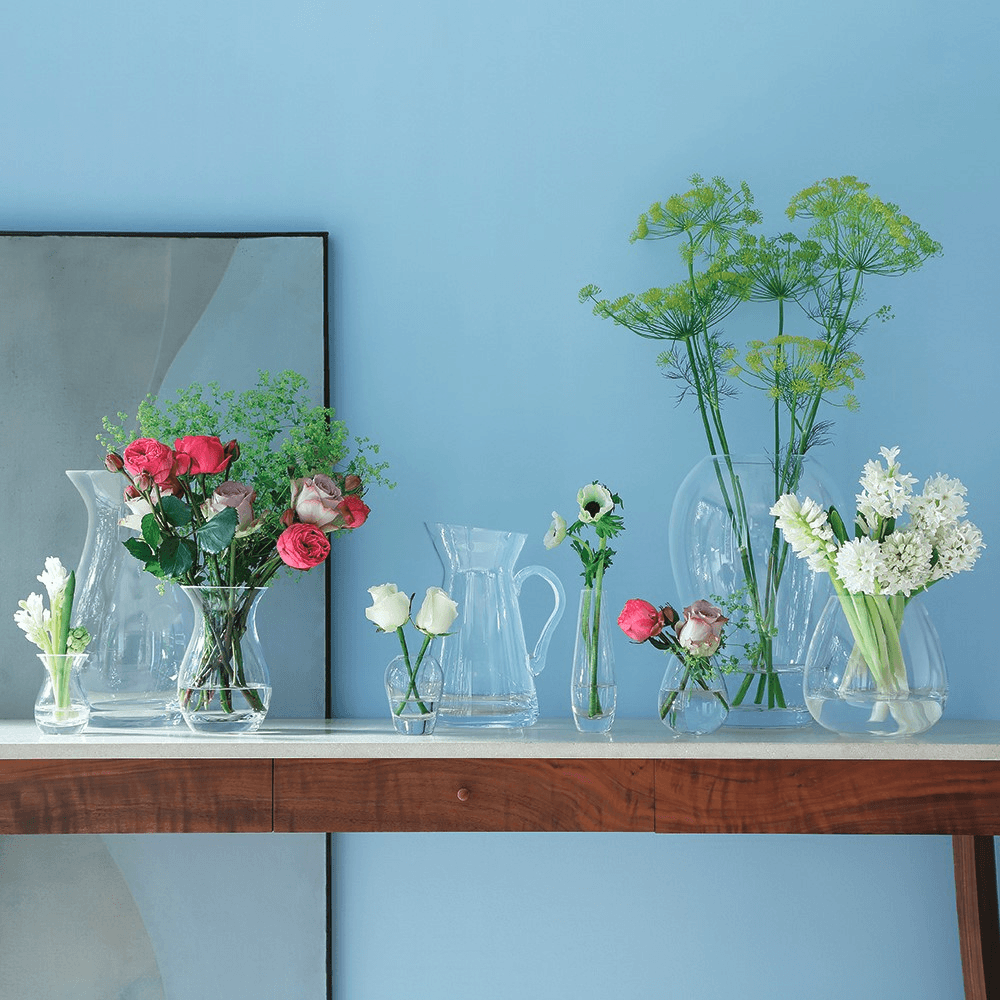 Flower Table bouquet vase, 17cm, clear