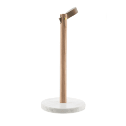 Image showing the Kitchen Towel Holder, H36cm, Acacia Wood & Marble product.