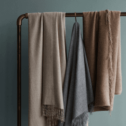 Image showing the Luxury Plaid Throw, H200cm x W130cm, Grey product.
