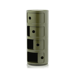 Image showing the Componibili 4 door cabinet, H77 x W32 x D32 cm, Green product.