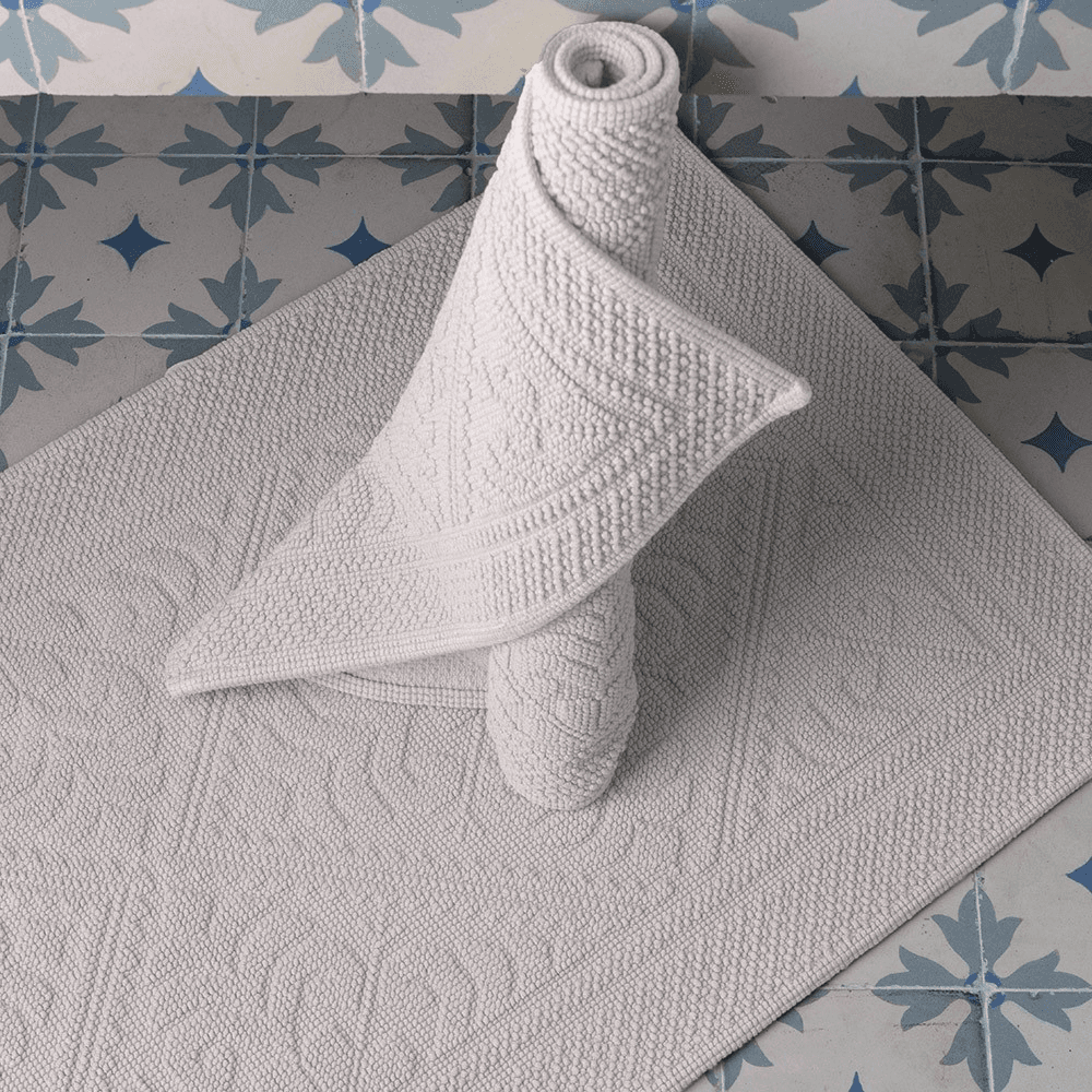 Enzo Bath mat, 54 x 110cm, Snow