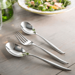 Image showing the Hidcote Bright 3 piece serving set, Stainless Steel product.